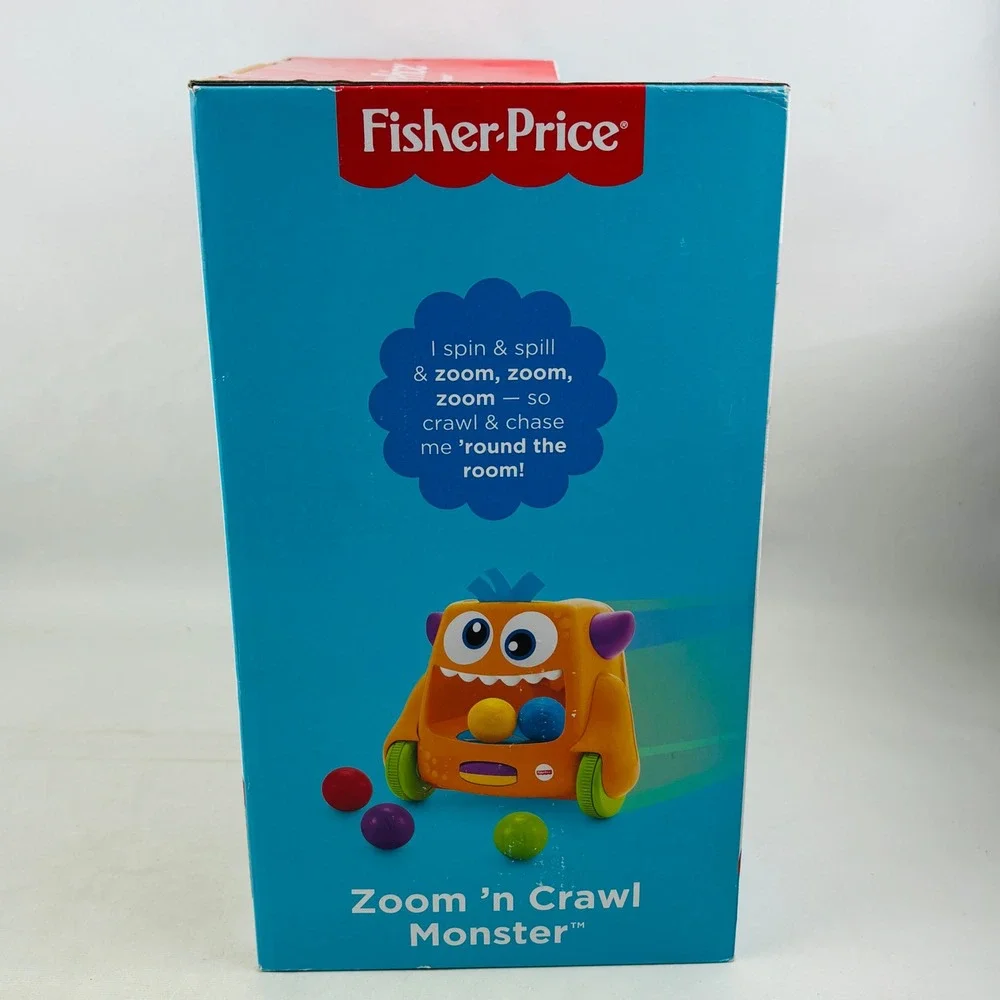 Fisher Price Zoom n Crawl Monster Baby Toy Musical Ball Spinner Songs Sounds